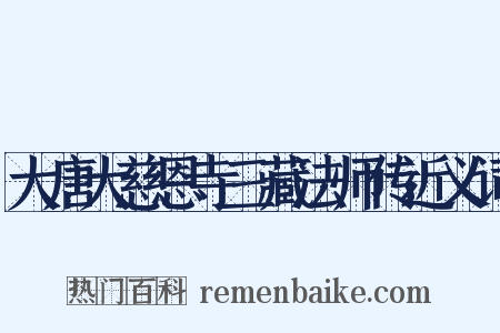 大唐大慈恩寺三藏法师传近义词是什么意思的图片